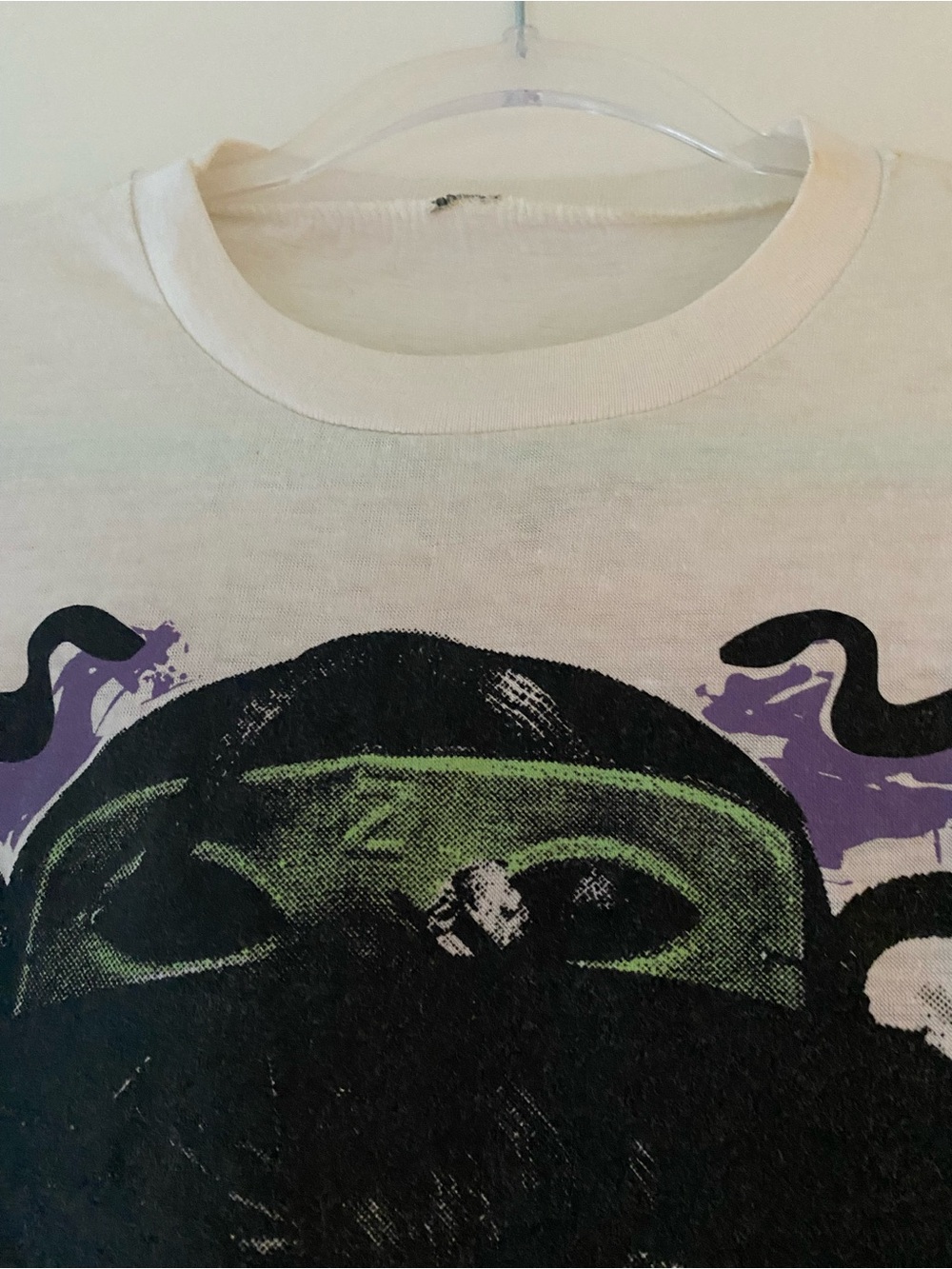 1984 Culture Club Vintage Graphic Tee — White with Purple & Black Print - Picture 5 of 5